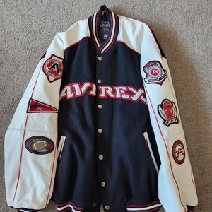 Avirex leather & wool vintage varsity jacket